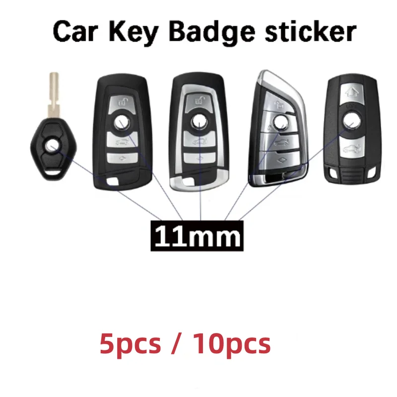 5pcs/10pcs/100pcs Car Key Emblem For X1 X2 X3 X4 X5 X6 X7 E90 E46 E39 E36 E70 E87 E30 E34 11mm(diameter) Sticker Logo Decals