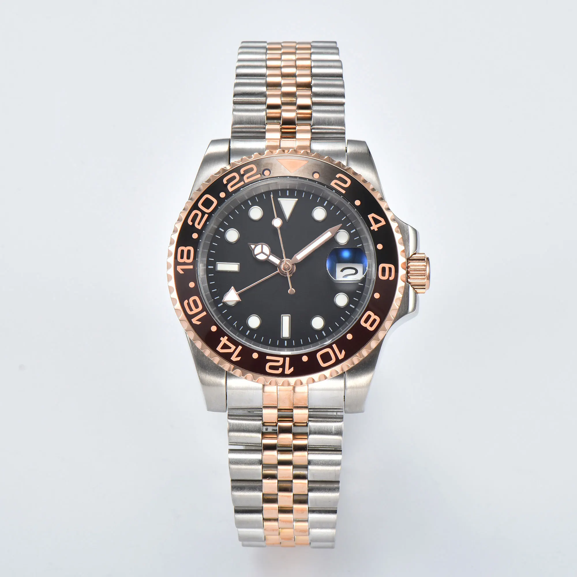 ساعة يد إكسسوارات GMT يد ل NH34 حركة أخضر Greenwich