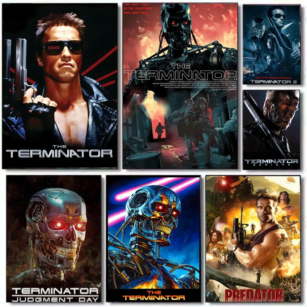 Classic Movie The T-Terminator Poster HD Home Decor Sticky Wall Waterproof Home Living Room Bar Aesthetic Decor