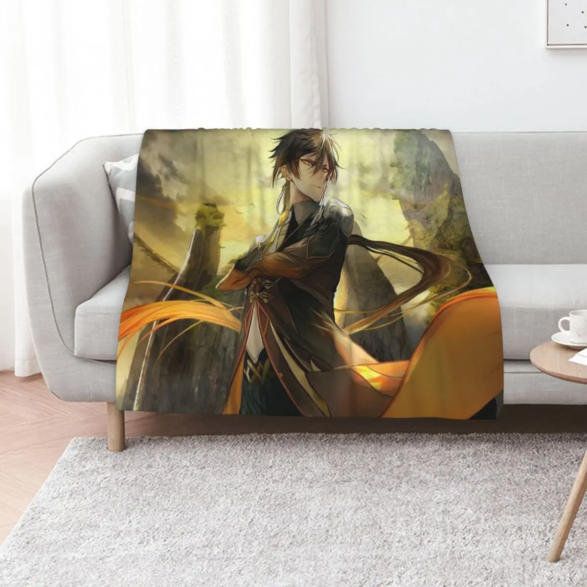 Zhongli ! Throw Blanket Bed linens Loose valentine gift ideas Heavy Luxury Throw Soft Plush Plaid Blankets