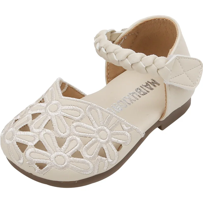 Sommernewgirls'hollow-outsmallleathershoessoftbottomnon-sliptoddlers andalen