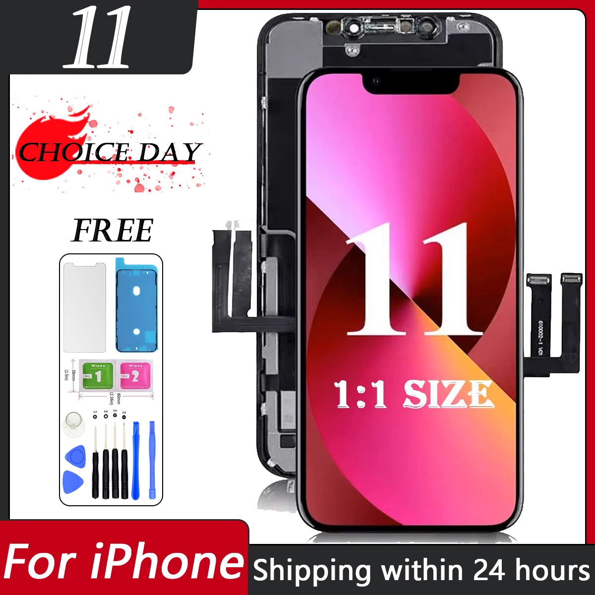 A+++ Quality OEM OLED Pantalla for iphone 11 LCD Display Touch Screen Digitizer Assembly for iPhone 11 LCD Replacement