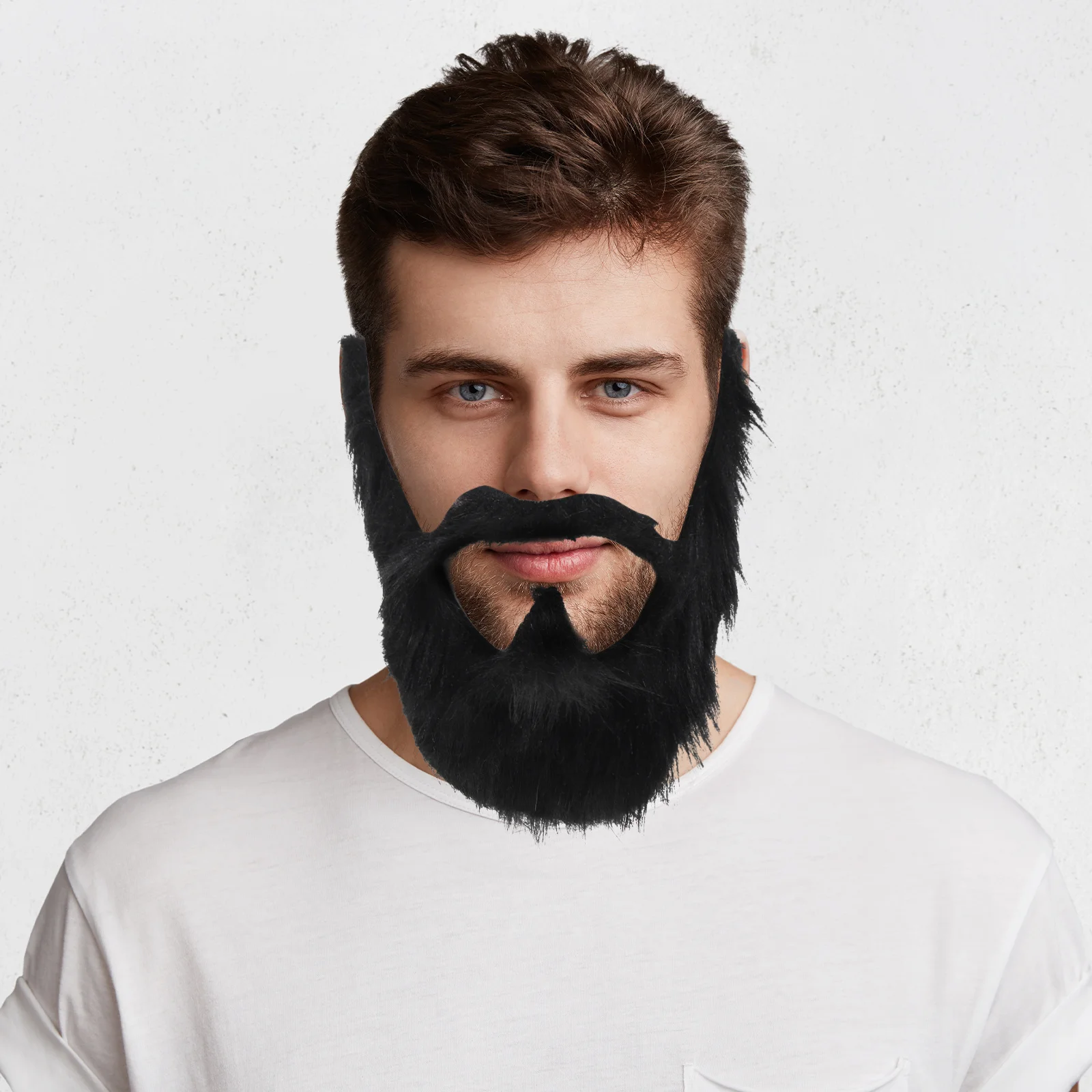 2Pcs False Mustache Whisker Skin Friendly Easy Wear Comfortable for Festival Birthday Christmas Play Photo Prop