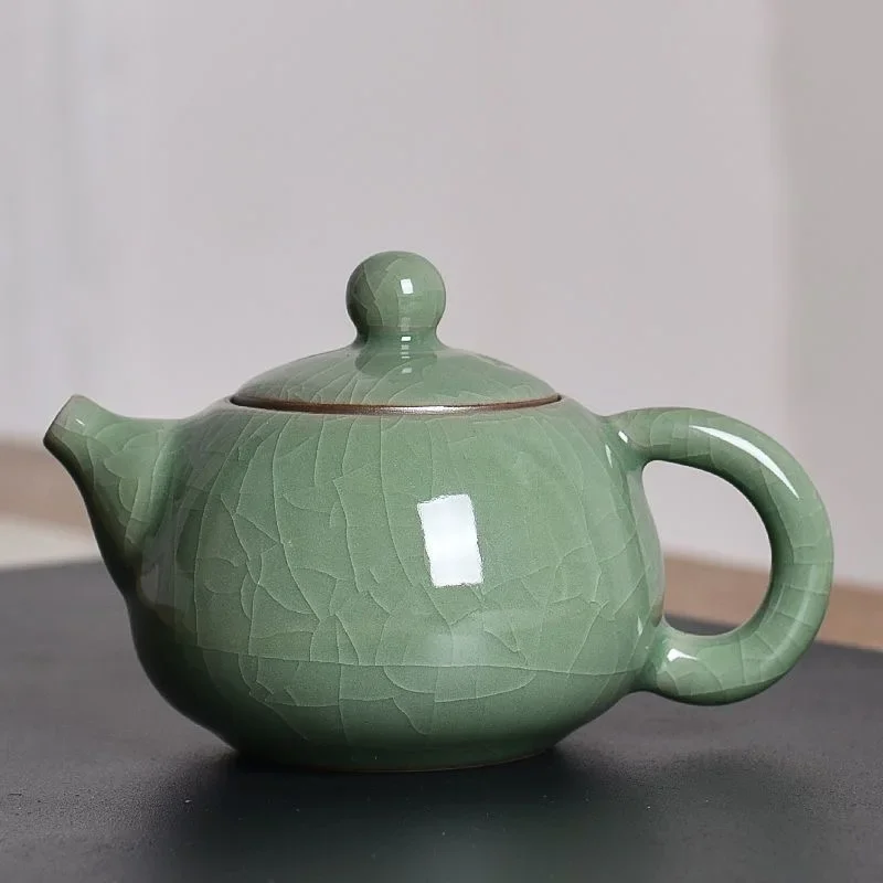 Longquan celadon, small teapot, ice crack glaze, ceramic kungfu teaset, tea pot, about 140ML Onsale~