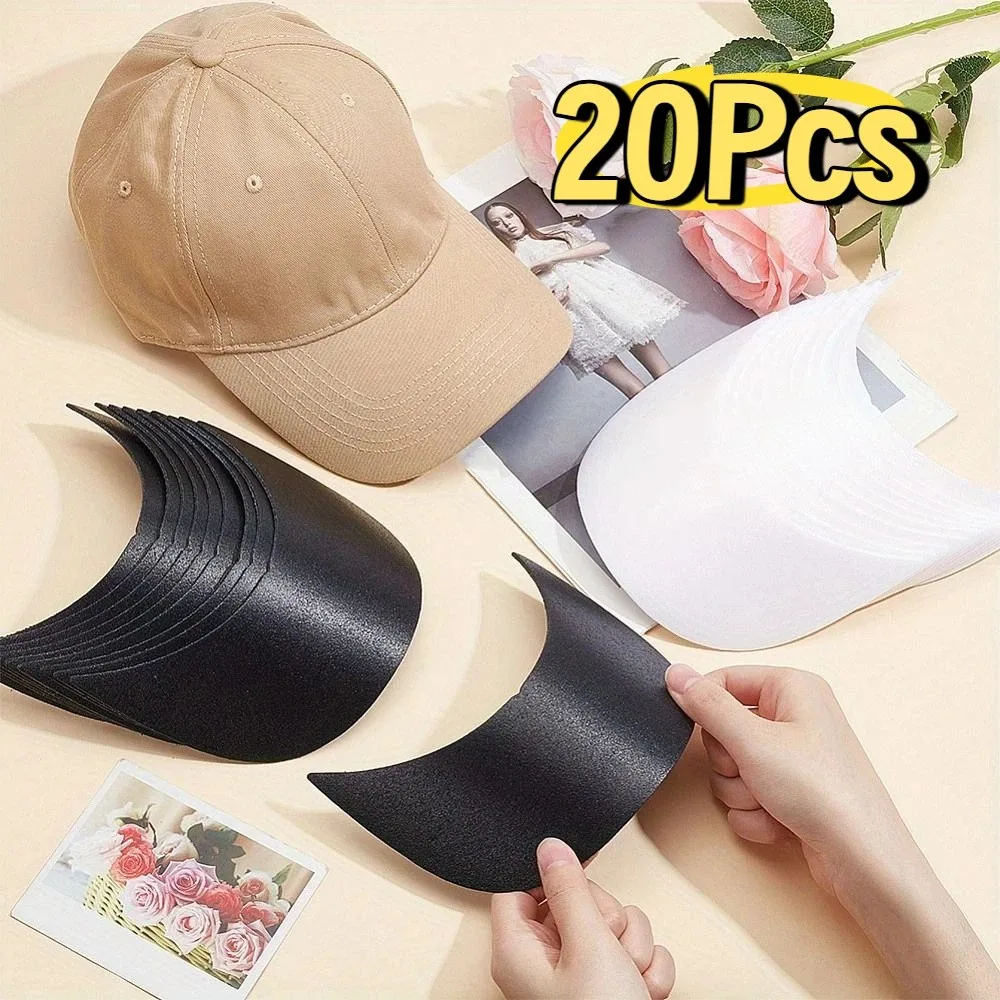 20Pcs DIY Baseball Cap Brim Peaked Plastic Removable Hat Brim Inserts Comfortable To Wear Easy Insert Sun Hat Support Liners