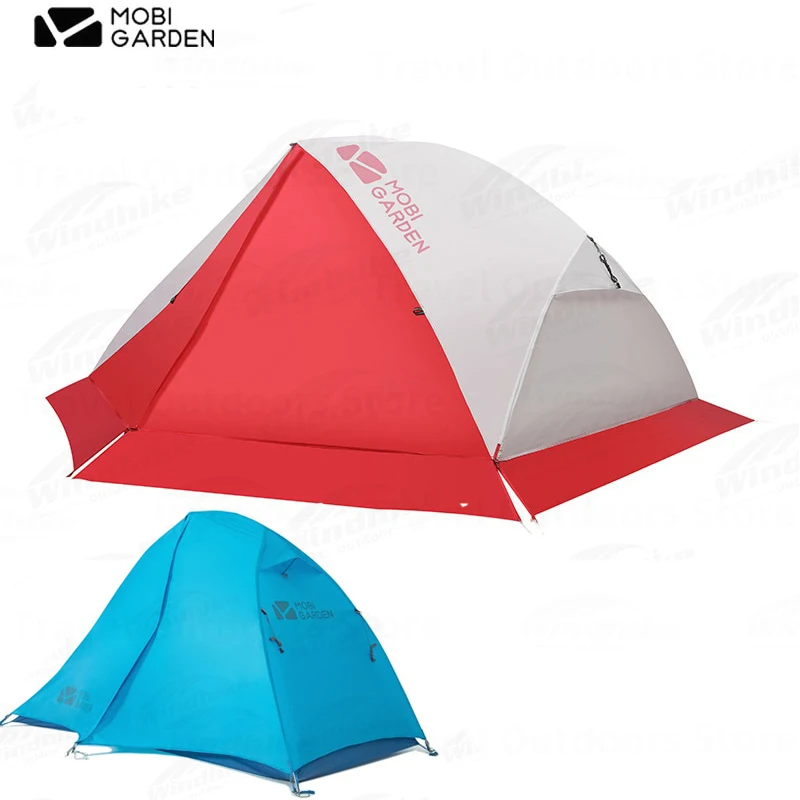 MOBI GARDEN RY 1.3Kg Ultralight Portable Camping Tent 1~2 People  20D Waterproof PU3000 Double Door Tourist Tent With Floor Mat