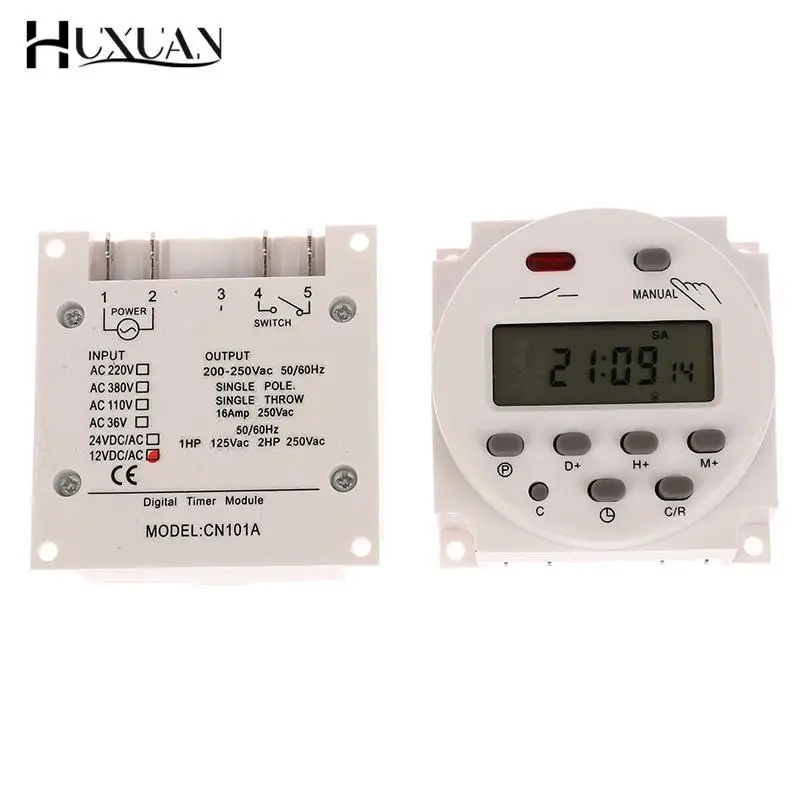 1Pc 12V 24V 110V 220V CN101A Digital LCD Power Timer Programmable Time Switch Relay CN101 Timer Switch Power Timer