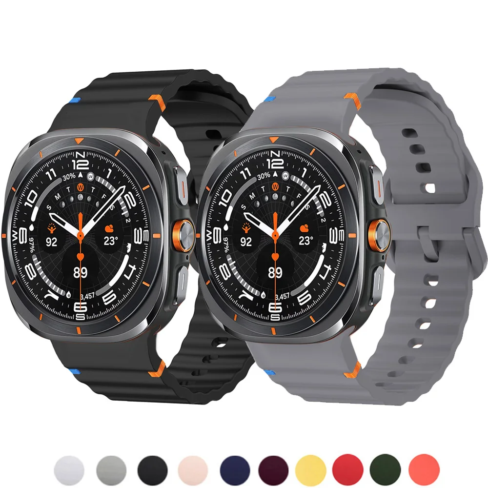 

Ремешок для Samsung Galaxy Watch 8 Ultra 6/6 Classic/5 Pro/4 44 мм, 40 мм, 43 мм, 46 мм, силиконовый браслет, ремешок для Galaxy Watch 7 47 мм