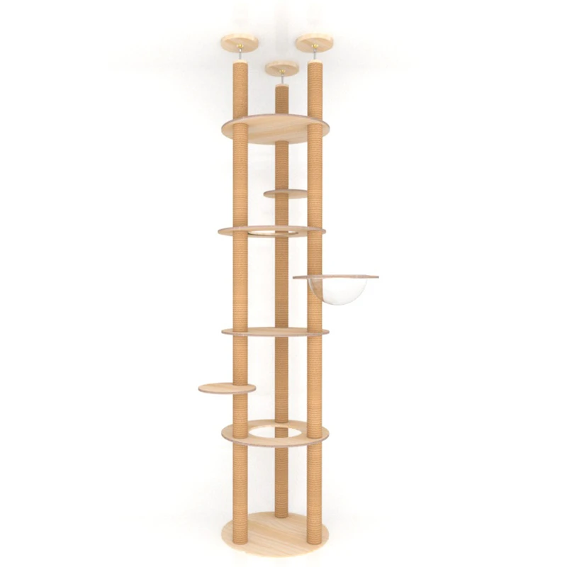 Fashion Adjustable Height Activity Center 250-270cm Floor to Ceiling Tree House Multi-layer