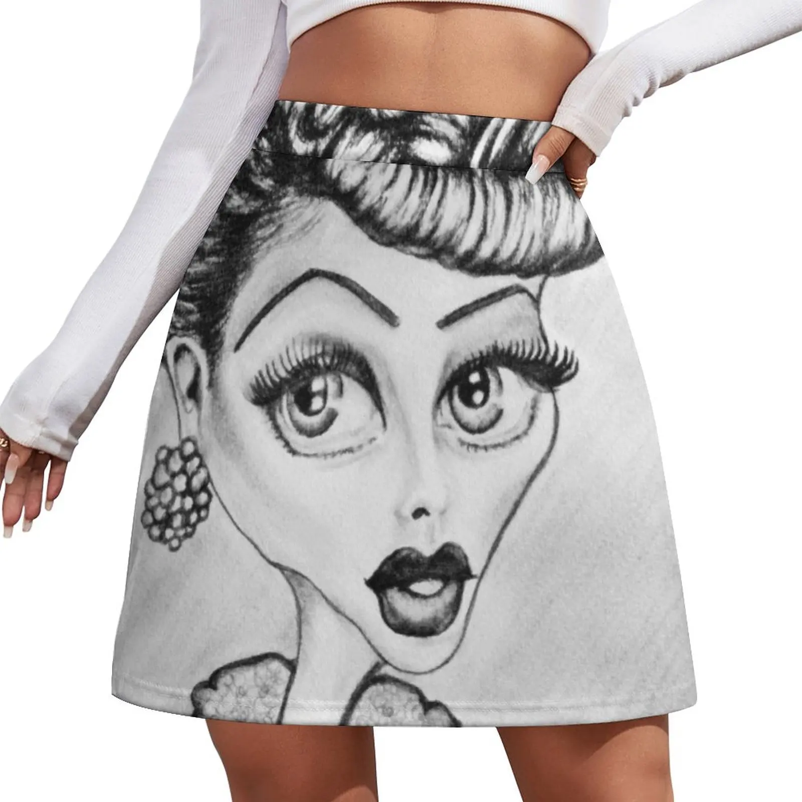 

Lucille Ball Caricature Mini Skirt Women's summer skirts rave outfits for women Mini Skirt