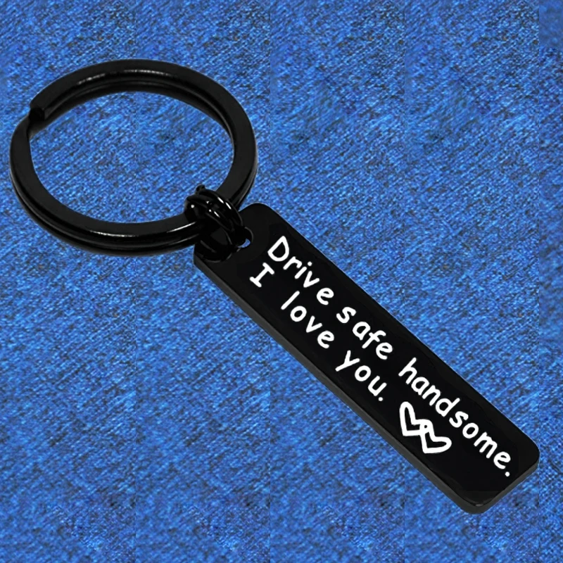 Black Drive Safe Keychain Pendant Metal I Need You Here with Me I Love You Key Chains Keyrings Boyfriend Husband Dad Gifts