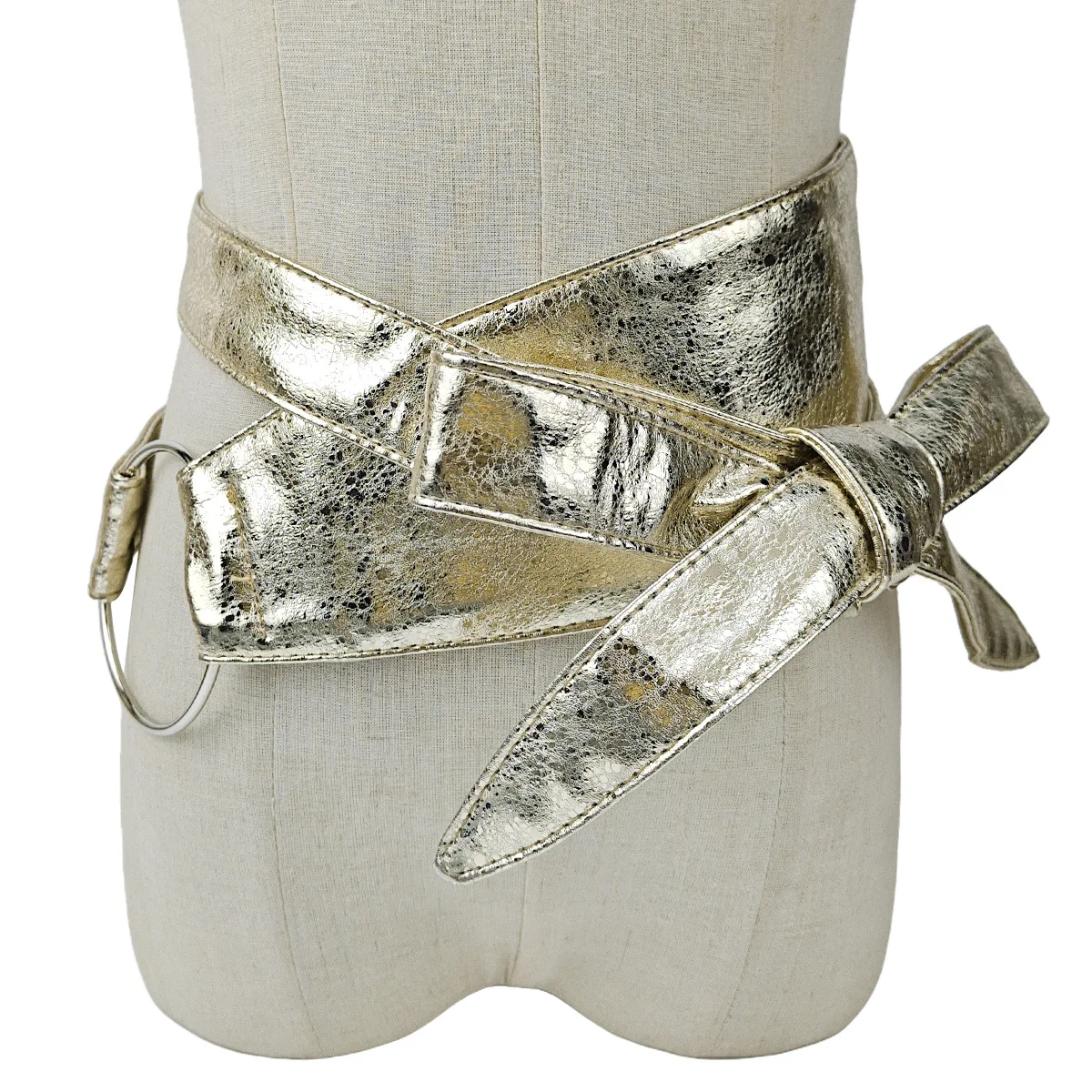 موضة جديدة بولي Leather جلد النساء حزام قابل للتعديل طويل واسعة القوس مشد للخصر حزام مشد لفستان ملابس الحفلات غير رسمية