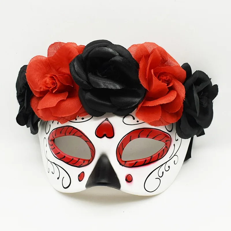 Halloween Blumenmaske, verstellbar, elegant, Party, halbe Gesichtsbedeckung, Damen, Herren, Karneval, Maskerade, Anzieh, Performance, Kostüm-Requisiten