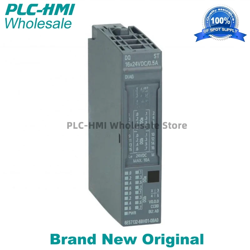 6ES7132-6BH01-0BA0 6ES71326BH010BA0 SIMATIC ET 200SP, Digital output module, DQ 16x 24V DC/0,5A Original Brand New
