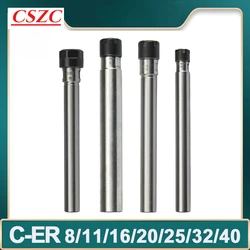 Lengthen Tool Carrier Extension Rod C6 C8 C10 C12 C16 C20 C25 C32 ER11 ER16 ER20 ER25/32 ER Collet Chuck Holder CNC Milling