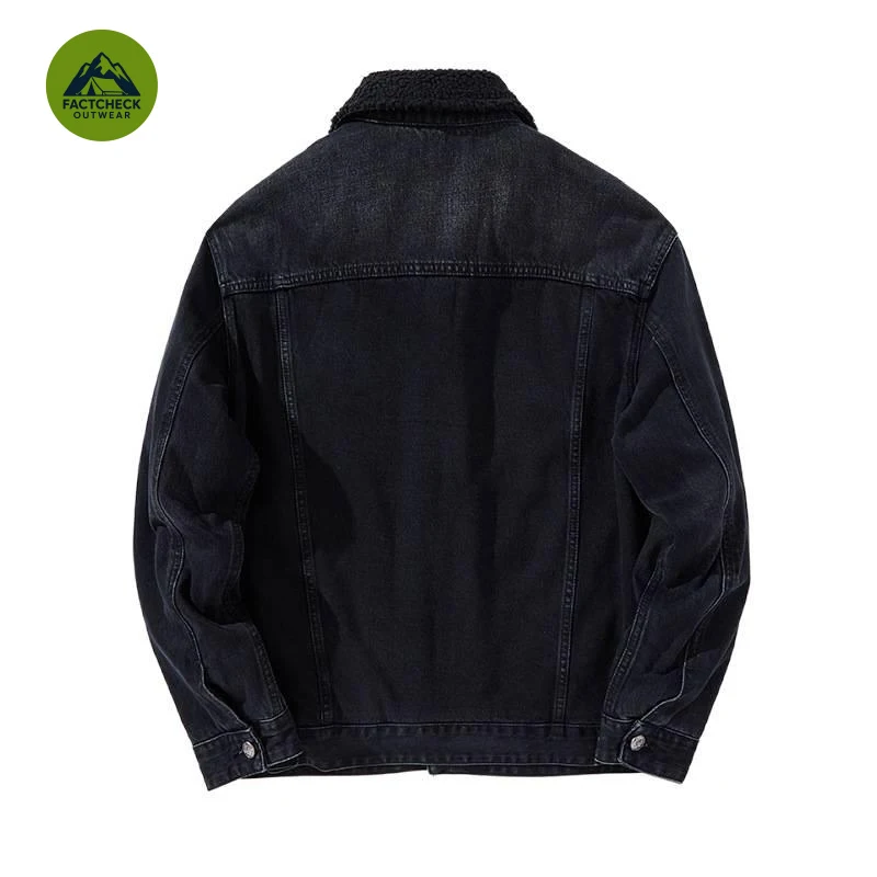 FACTCHECK EU US Size Luxury Quality Denim Jacket 350g Lambwool Fleece-Lined Autumn Winter Vintage Work Warm Jacket view 4