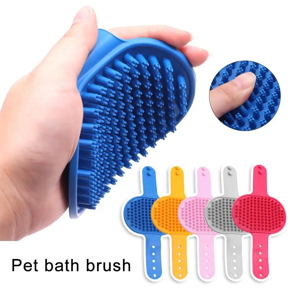 Silicone Rubber Bath Brush para Animais de Estimação, Pente, Cabelo, Pele, Higiene, Massagem, Limpeza, Cozinha, Cão, Gato, Wa, G3E9