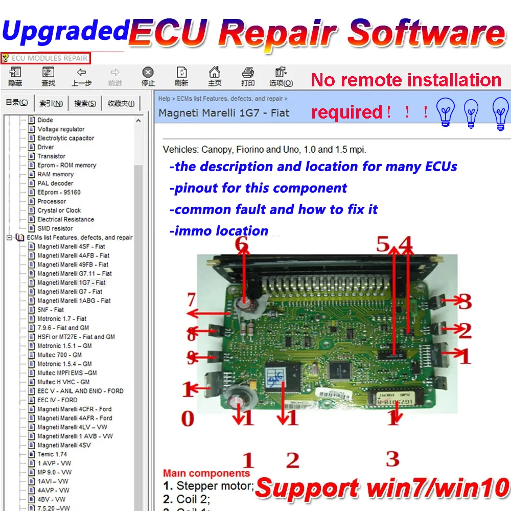 2023 ECU Repair Software ECU Modules Repair Pinout  Including Multimeters Transistor EEprom Defects Car Repair Tool