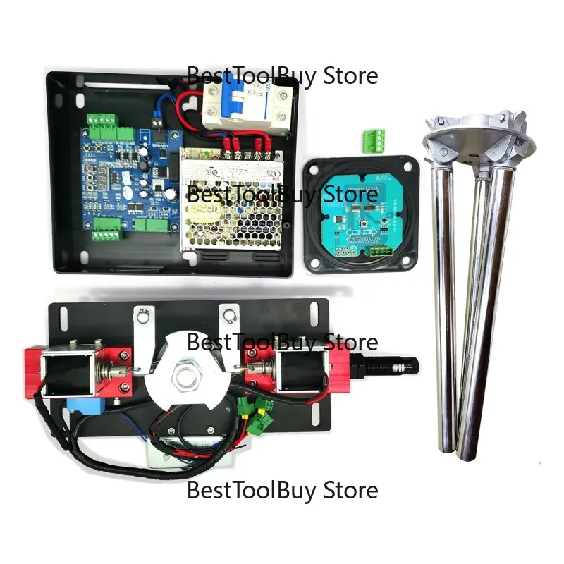 

Mechanical structure transmission front and rear rotary gate opening semi-automatic tripod