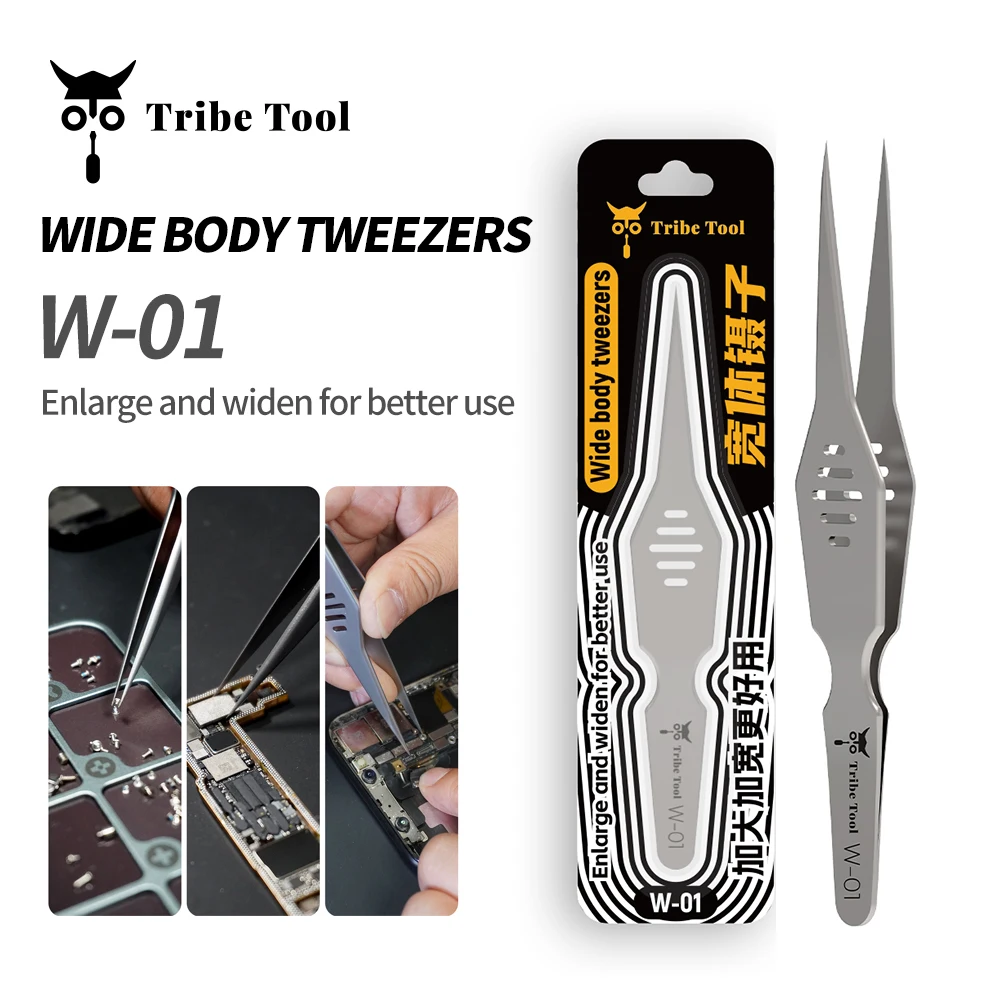 

Инструмент Tribe W-01, высокотвердотельный пинцет с широким корпусом, устойчивый к коррозии для ремонта мобильных телефонов, винты для чипа печатной платы, зажимные инструменты