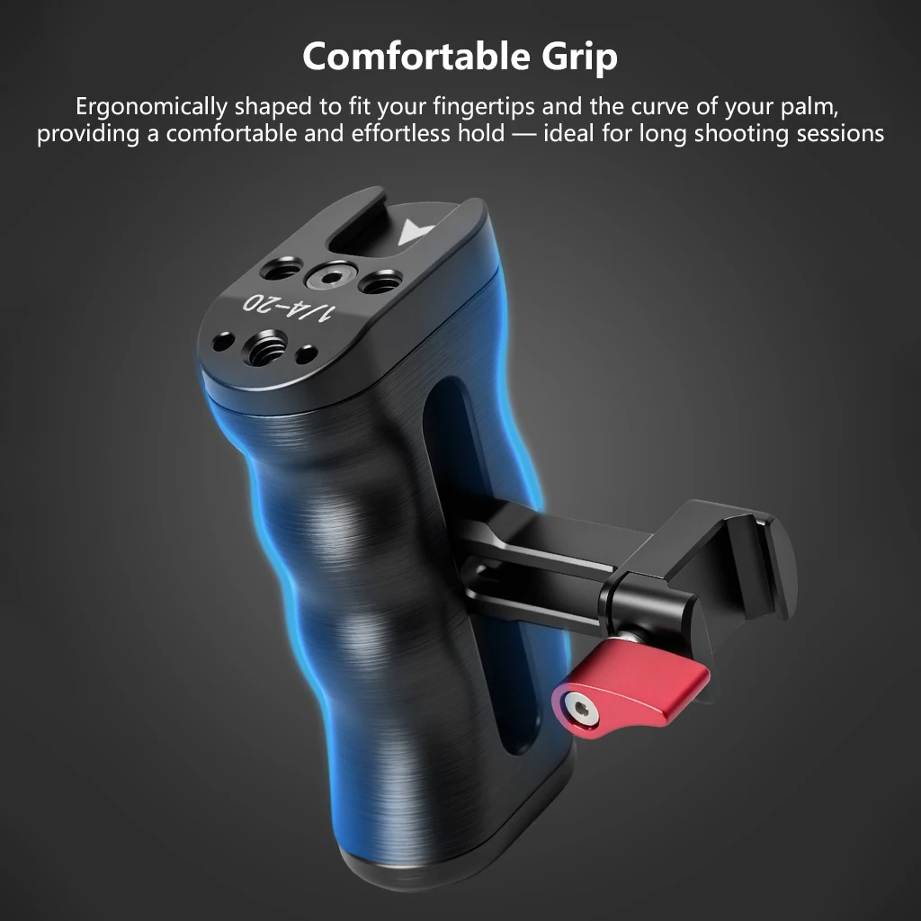 DSLR-Kamera-Cage-Rig mit NATO-Schienen-Seitengriff, rutschfester Gimbal-Hebegriff, Cold Shoe Mount, 1/4" 3/8" Gewinde, Ronin-Stabilisator – Detail 7
