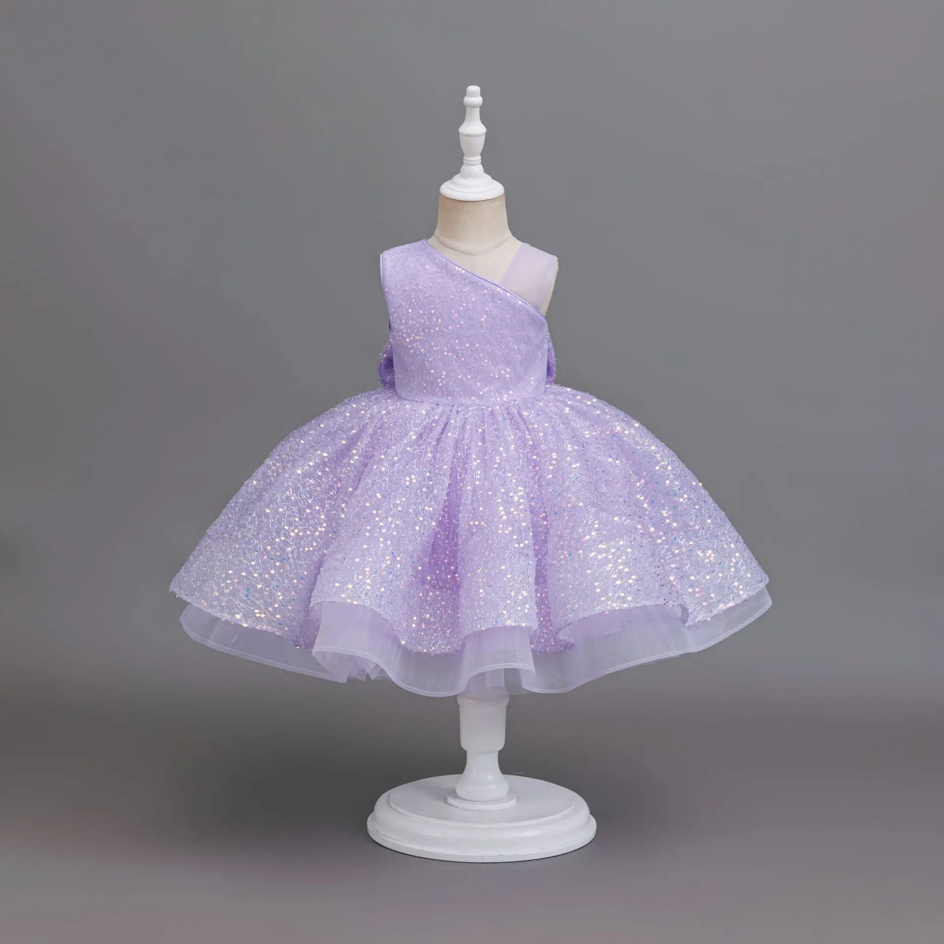 Girls Sequin Dress Program Performance Outfit Children's Birthday Princess Skirt Little Girl Dress Flower Girl Gown