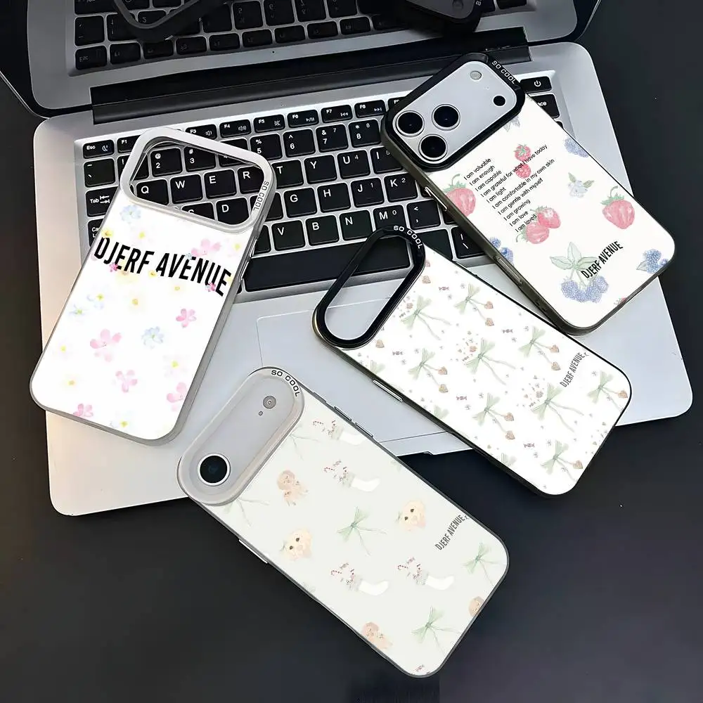 

Djerf Summer Berries Print Avenue Phone Case iPhone 12 13 14 15 16 17Pro Max Plus Protect Plating Phone Cover
