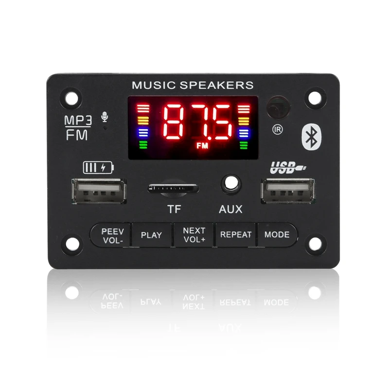 6W Sound Amplifier MP3 Player Decoder Board 6V-12V Bluetooth-Compatible 5.0 Car FM Radio Module Support TF USB AUX