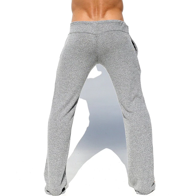 Fino respirável fino pijamas calças dos homens primavera outono diário casual cor sólida calças retas sexy pijamas calças masculinas roupa interior