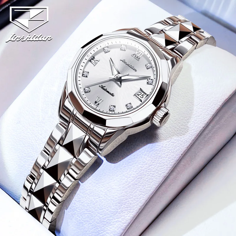 JSDUN Fashion Trend Women\'s Watch Luxury Original Tungsten Steel Automatic Mechanical Lady Wrist Watch New Elegant Watch Women