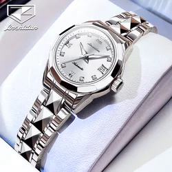 JSDUN Fashion Trend Women's Watch Luxury Original Tungsten Steel Automatic Mechanical Lady Wrist Watch New Elegant Watch Women