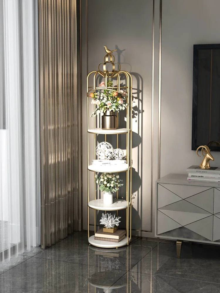 Modern new Nordic iron bird cage frame, living room balcony with multi-layer flower stand, light luxury decoration stranded