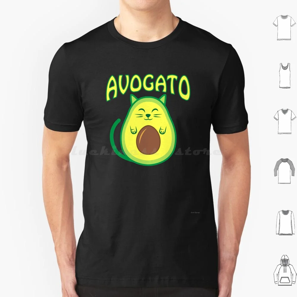 Cute Avogato T Shirt Big Size 100% Cotton Funny Cute Avocado Cat Avocado Cat Cinco De Mayo Avocato Mexican Guacamole Pun Top