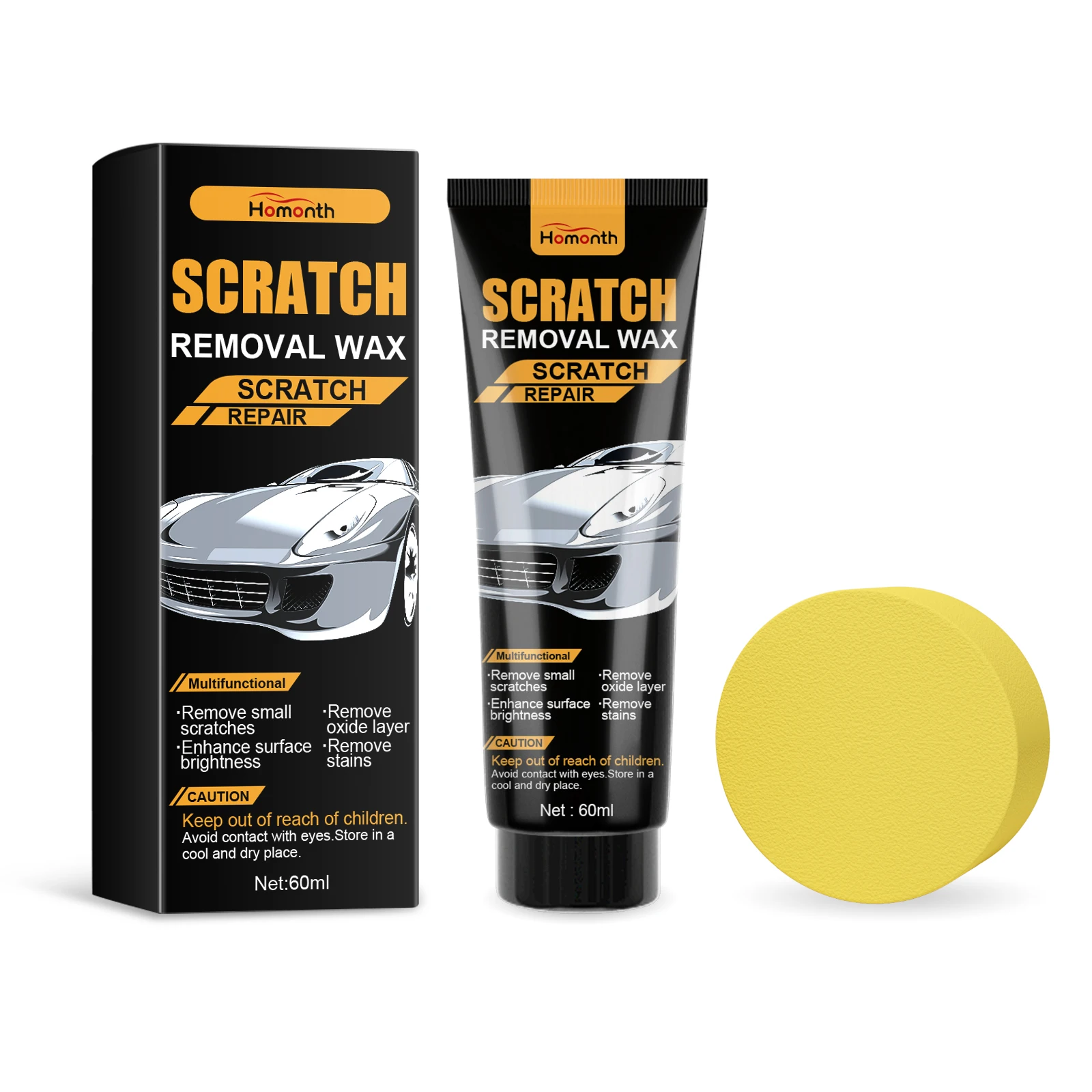 Car Scratch Repair Paste - Bottle, Mineral Oil & Silica Formula, Light Scratches, Swirl Marks & Oxidation Remover, Paint Polishing & Gloss Restoring Compound for Most Cars