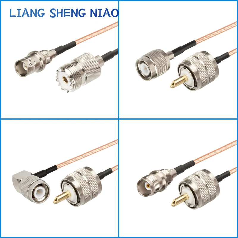 RG316 Cabo Coaxial Conector Adaptador, Extensão RF, Série UHF, PL259, Plugue Masculino, RF Jumper Pigtail, 0,1 m-30m, 50 Ohm