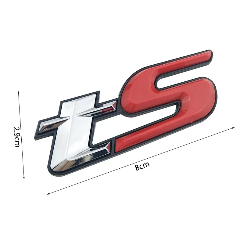 TS Logo Silver Red Aluminum 3D Car Sticker Emblem Badge Chrome Decal for Subaru Forester BRZ WRX STI Car Styling Accessories