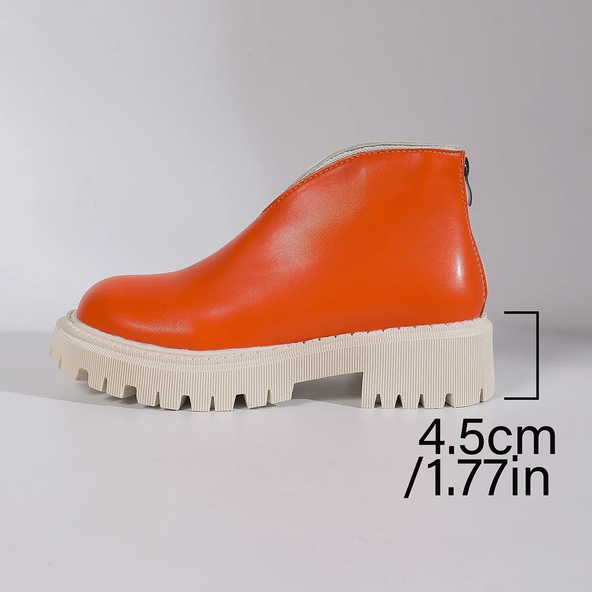 Winter-Damenstiefel mit mittelhohem Absatz, rutschfester Sohle und Reißverschluss hinten, modische High-Top-Schuhe, bequeme Outdoor-Sportschuhe. – Detail 23