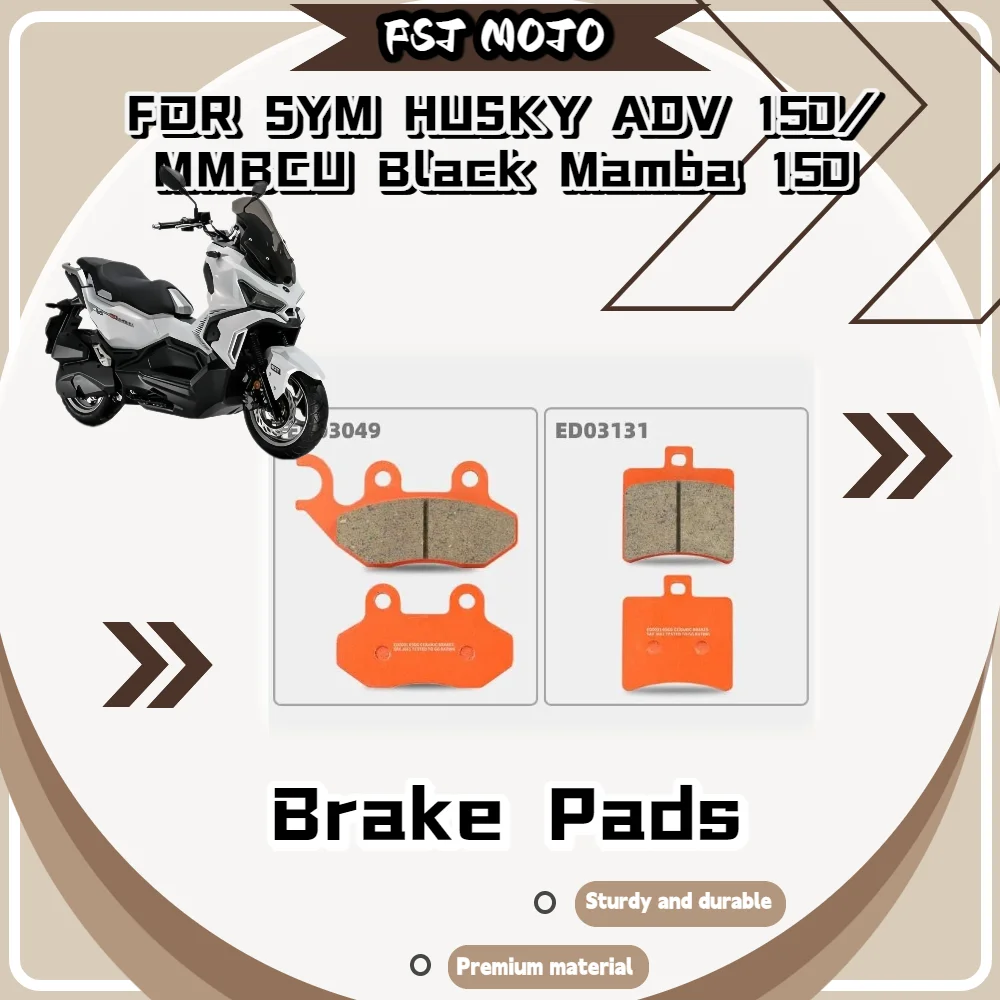 For SYM HUSKY ADV150/MMBCU Black Mamba 150 Ceramic Super Alloy Brake Pads Sensitive Response Short Stop Scooter Upgrade Parts