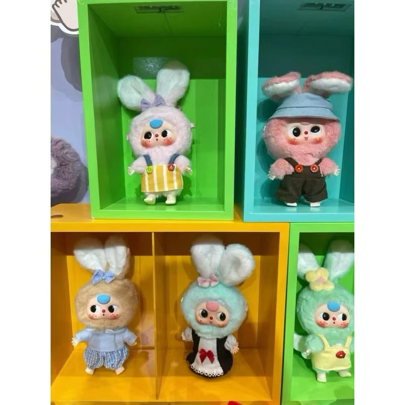Caja ciega de la serie de conejo pequeño Macaron de tres años para bebé auténtico, adorno de juego de marea, colgante, muñeca bonita creativa, juguete para regalo