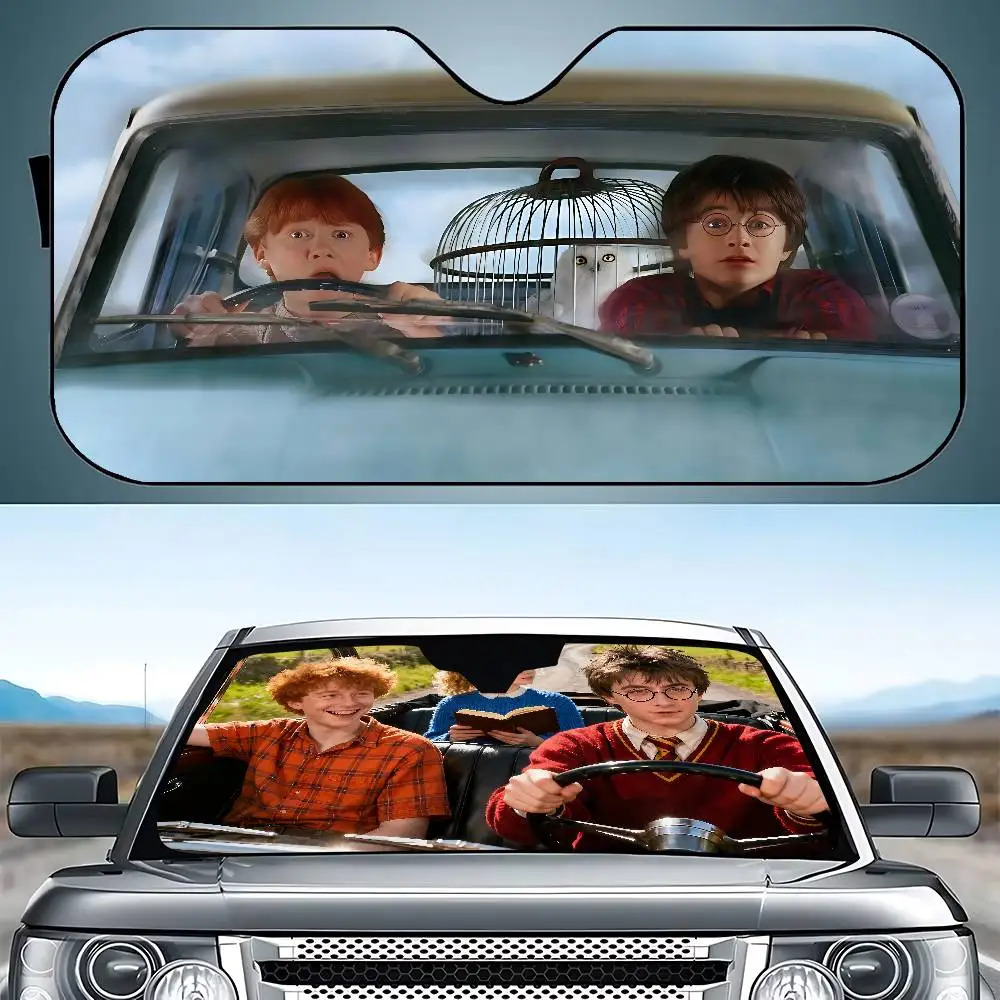 

Anime H-Harry Cool P-Potter-ss Car Sunshade Curtains 130x70cm Car SunShade Windshield Cover UV Protection Auto Visor Accessories