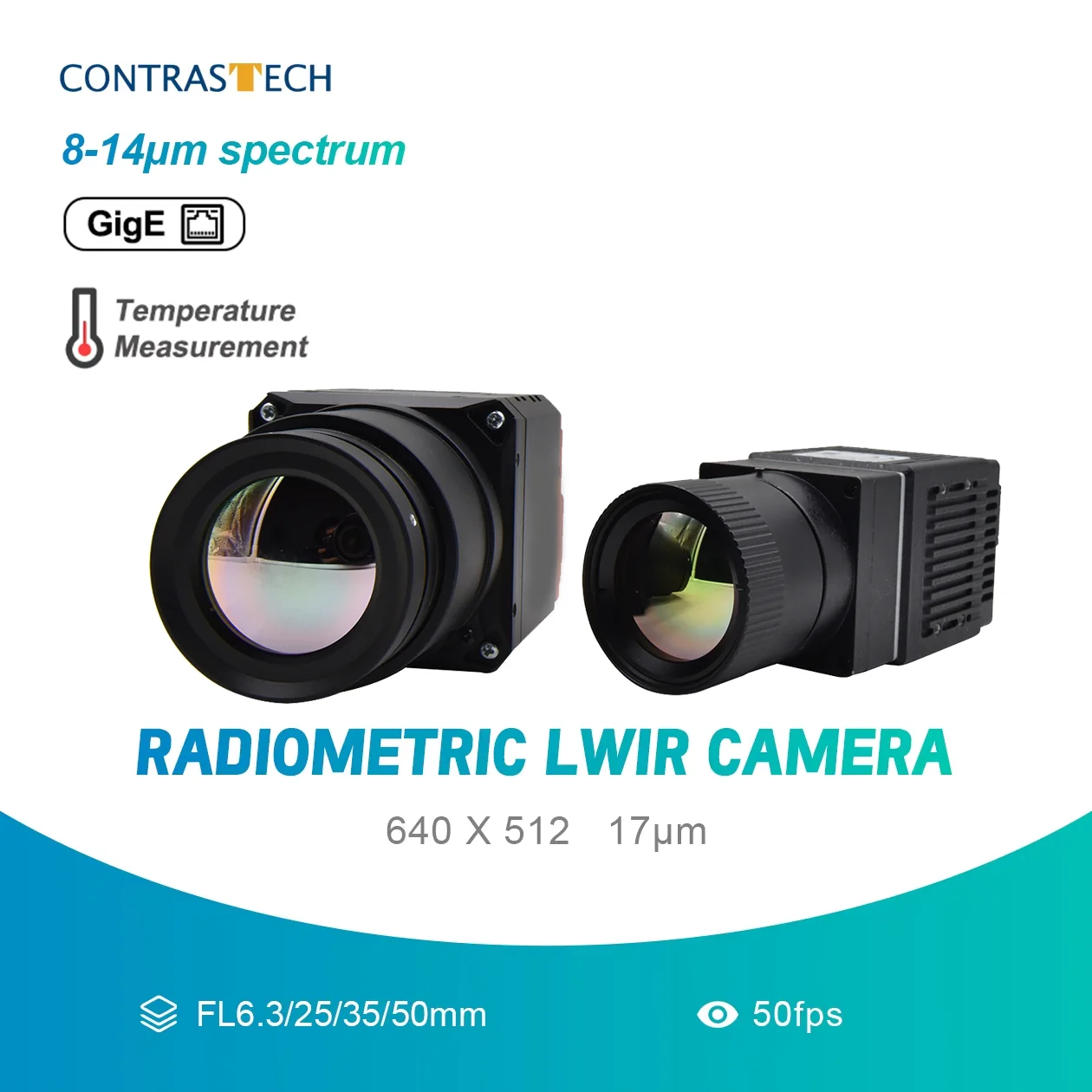 Automation Inspection 640x512 17μm Thermal Image 8-14μm Temperature Measurement LWIR Camera for Power Monitoring Contrastech