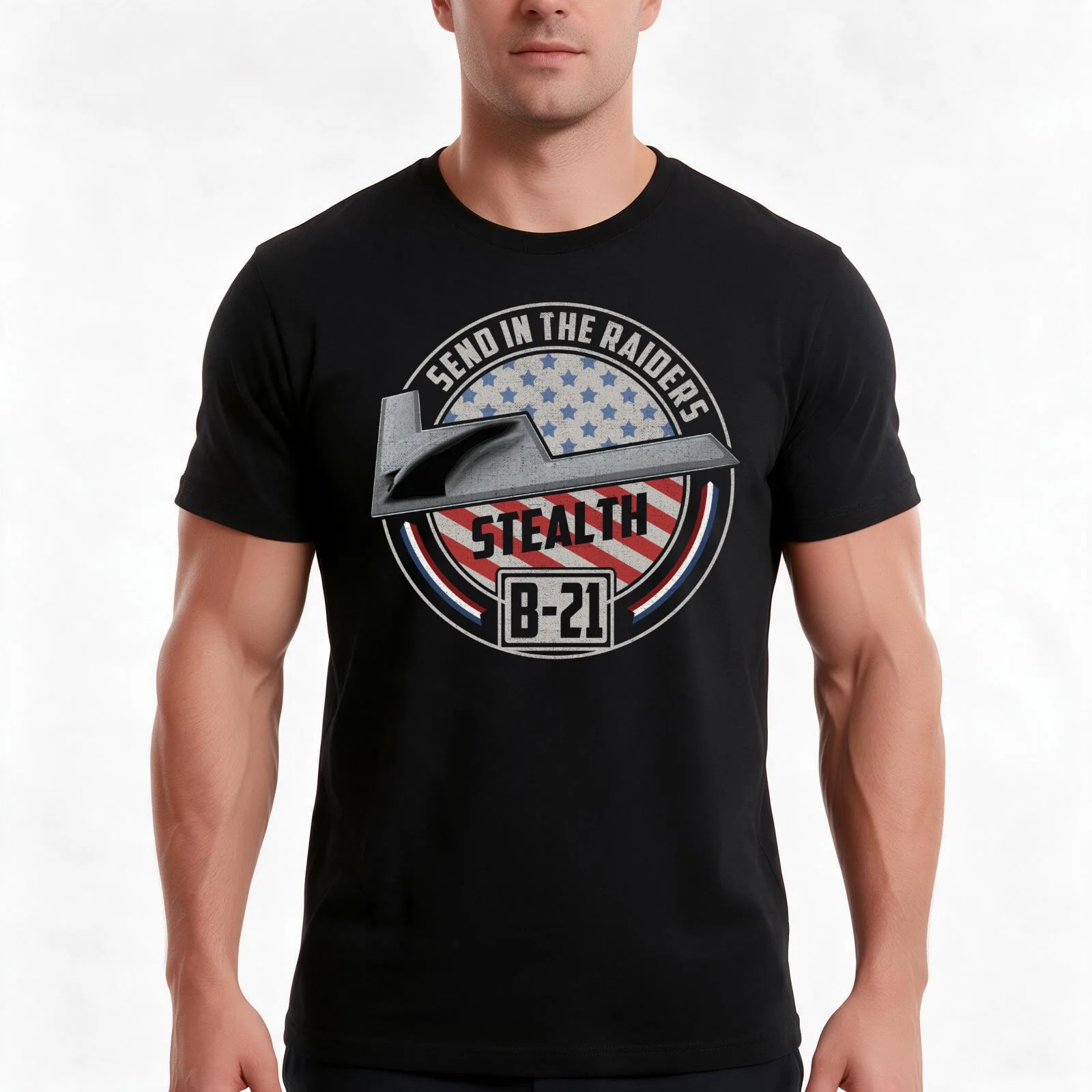 B-21 Raider Stealth Bomber #3299 T-Shirt Summer Casual Cotton Tee Oversized Streetwear Tops Vintage Graphic Print