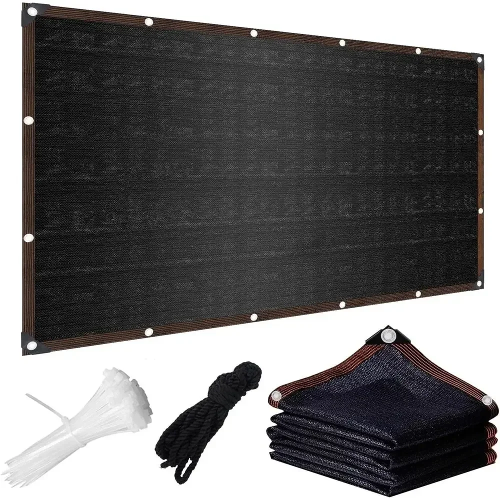 90% Sun Block Shade Mesh Tarp with Grommets for Garden, Greenhouse, and Patio - 16ft x 25ft Black