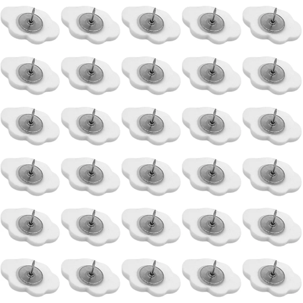 

30pcs Cream White Cloud Resin Thumbtacks Creative Push Pins for Cork Board DIY Decorative Tacks Office Supplies Mini Pegs