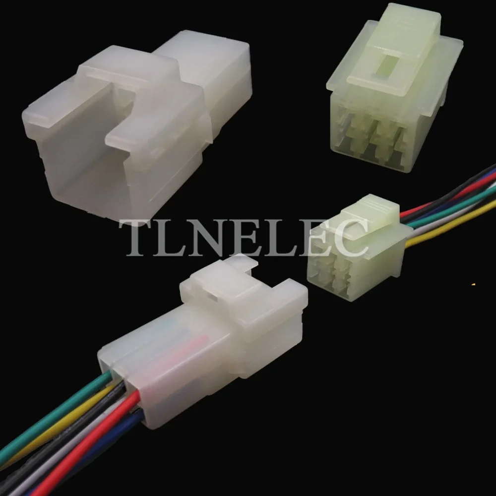 6 Pin Way Auto Unsealed Socket with Wires Automobile Male Female Wiring Cable Connectors 6090-1218 6090-1149