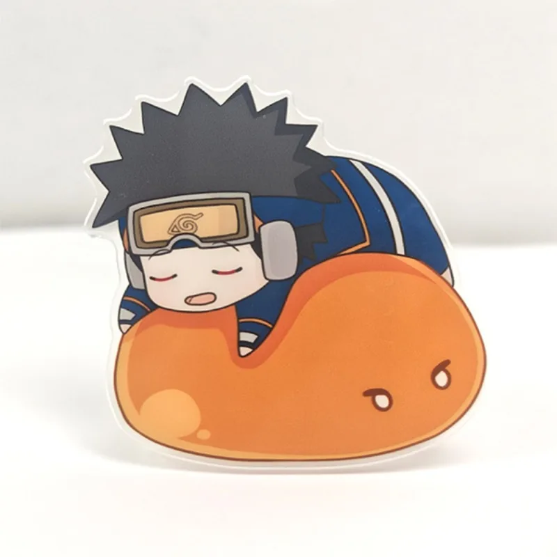 Anime japonês naruto kakashi sasuke kawaii padrão de desenho animado acrílico suporte de telefone ornamento periféricos de anime pequeno presente