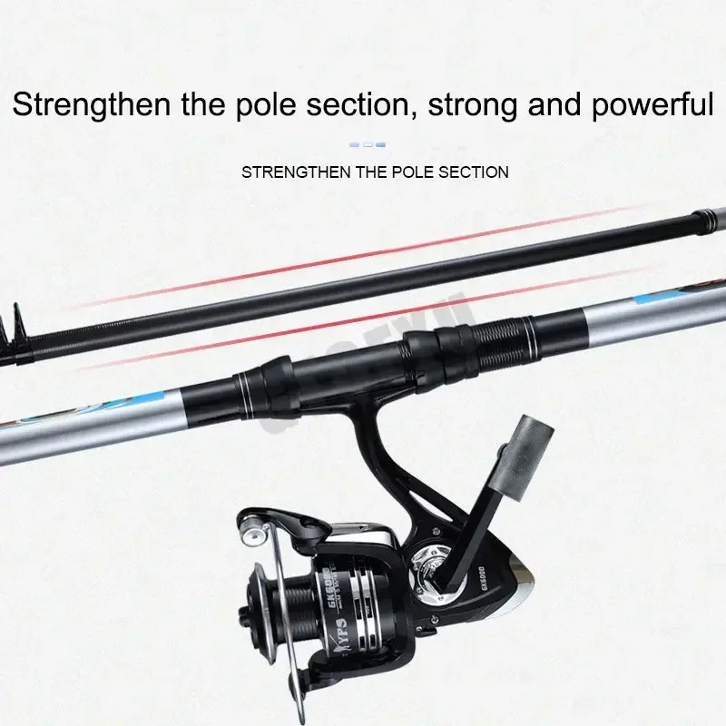 New Carbon Sea Rod 2.1-3.9M Superhard Long Throwing Rod Telescopic Travel Fishing Rod Sea Boat Rock High Quality Fishing Gear