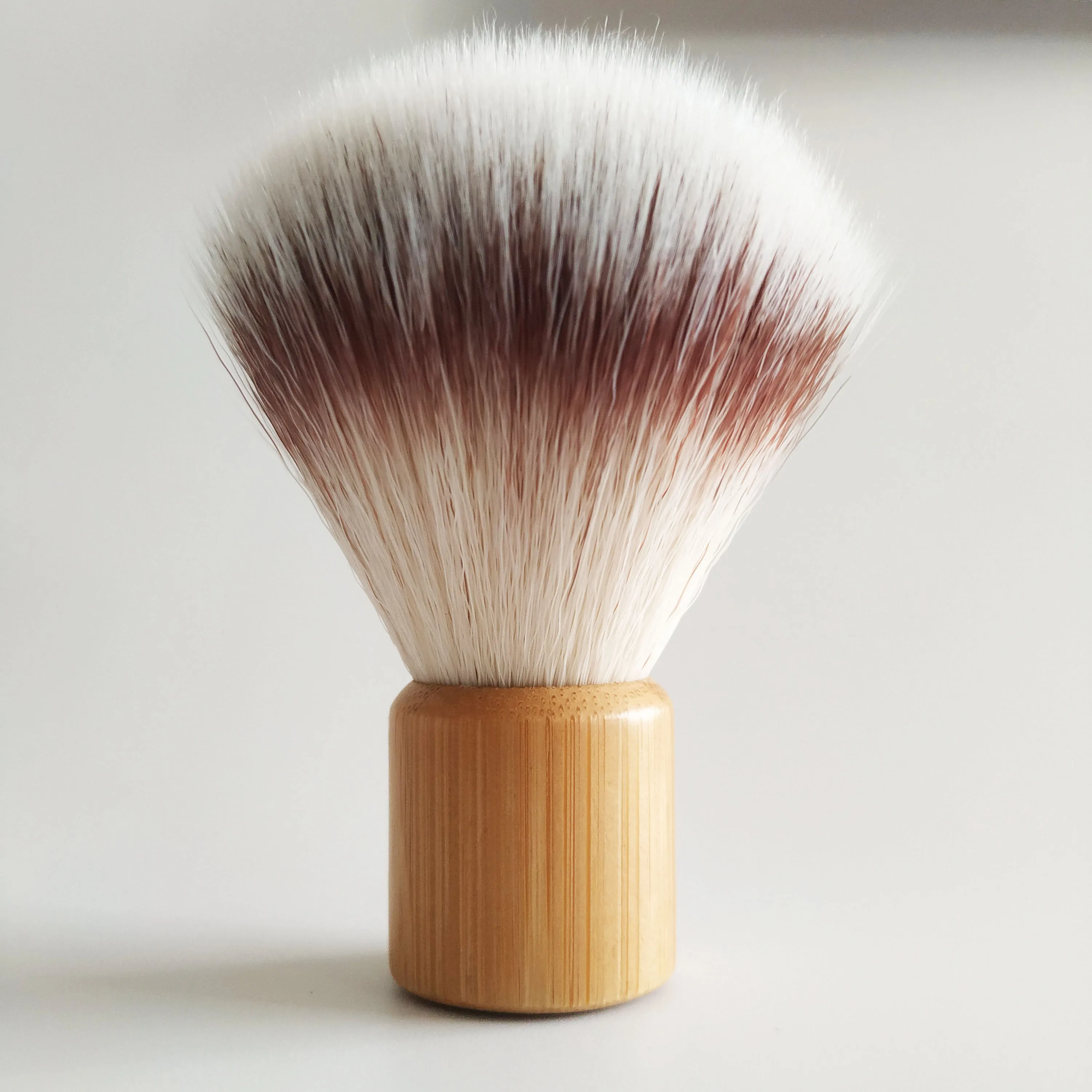 Dscosmetic-mini brocha de afeitar de pelo sintético para hombre, mango de bambú, cepillos portátiles de viaje para Barba, afeitado, herramientas de