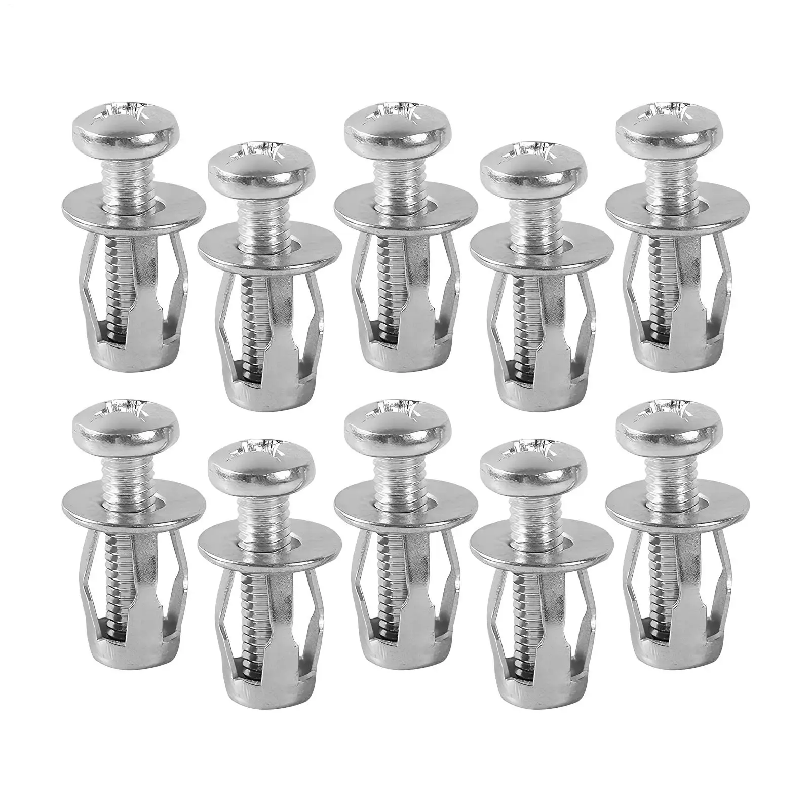 10 Pieces Expansion Screws Expansion Petal Bolts Metal Nut with Screws for Commercial Household Automotive Sedan SUV RV