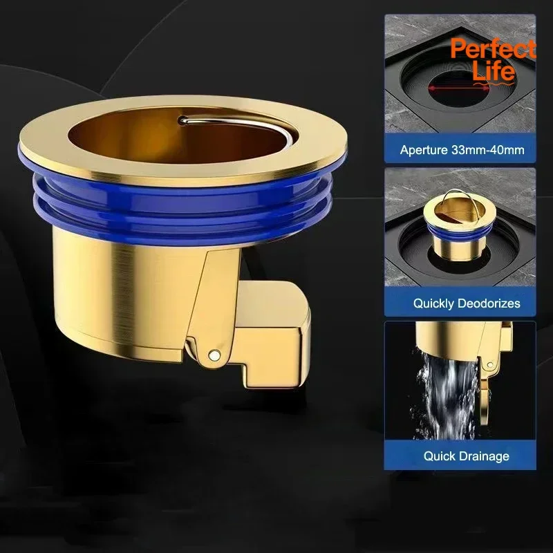 1Pcs Toilet Shower Springboard Self Sealing Bathroom Accessories Copper Floor Drain Core Anti Odor and Insect Repellent Device